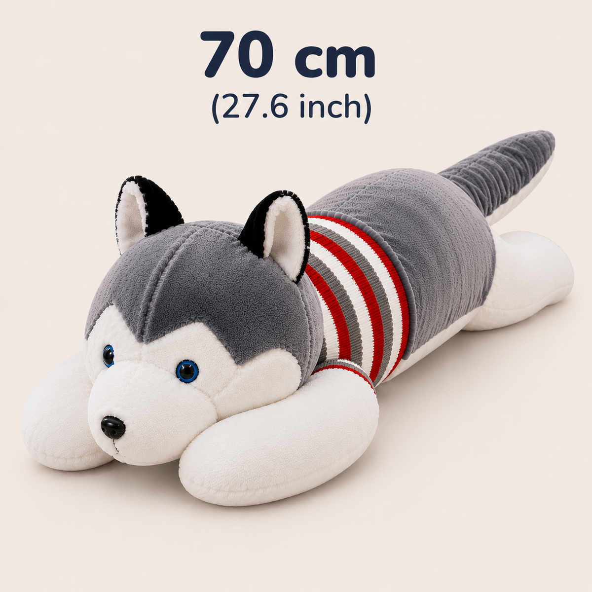 Husky plush body pillow 70 cm 27.6 inch