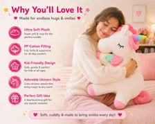 Unicorn Plush Pillow, Large Stuffed Animal, Kids Room & Nursery Decor