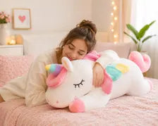 Unicorn Plush Pillow, Large Stuffed Animal, Kids Room & Nursery Decor