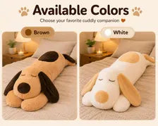 Large Sleeping Dog Plush Pillow, Stuffed Animal, Body Cushion, 3 Sizes