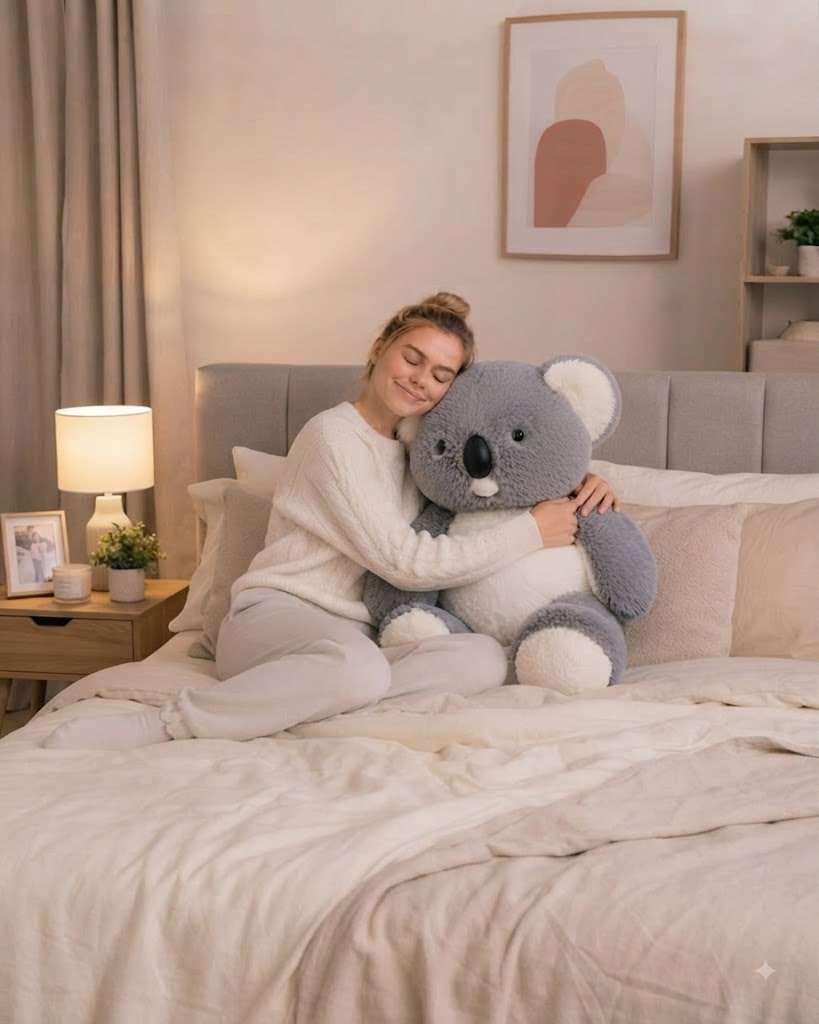 Koala plush lifestyle bedroom scene