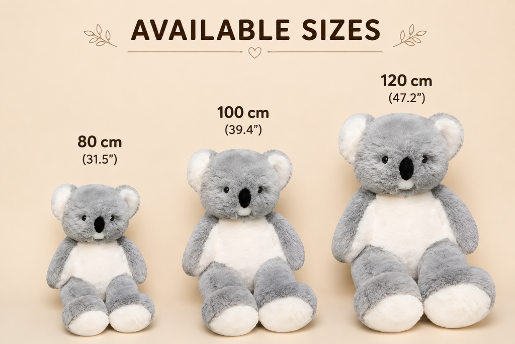 Koala plush available sizes 80 100 and 120 cm