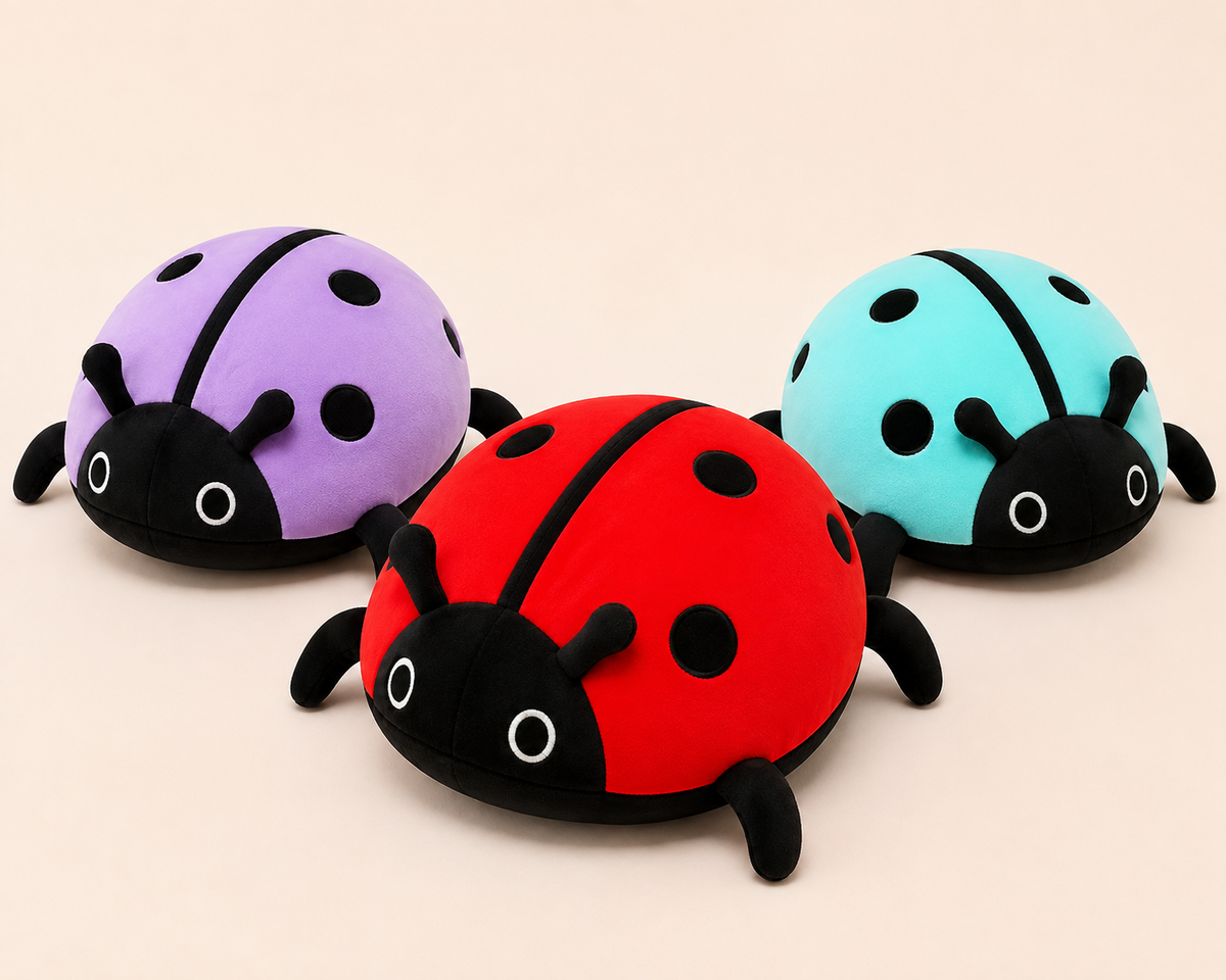 Ladybug plush pillow room decor image