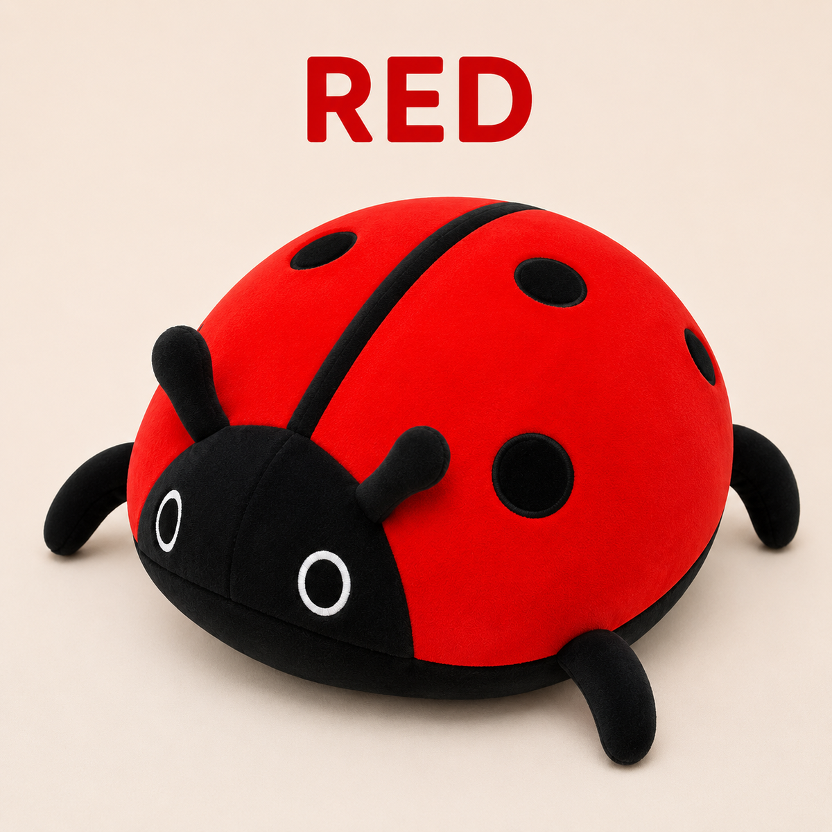 Ladybug plush pillow close-up image