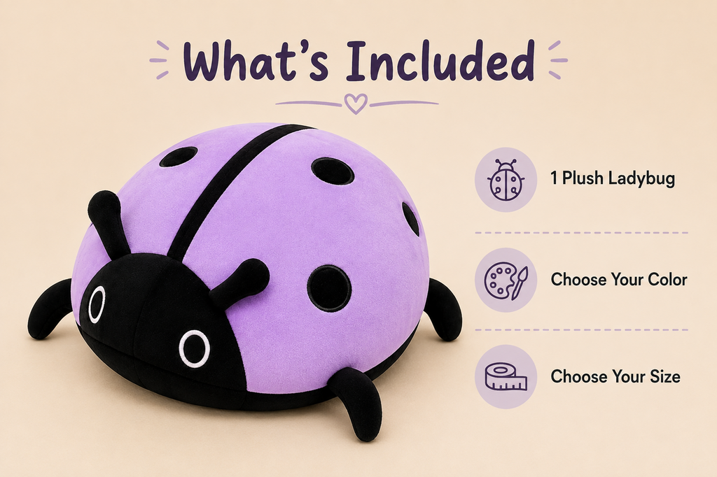 Ladybug plush pillow color variation