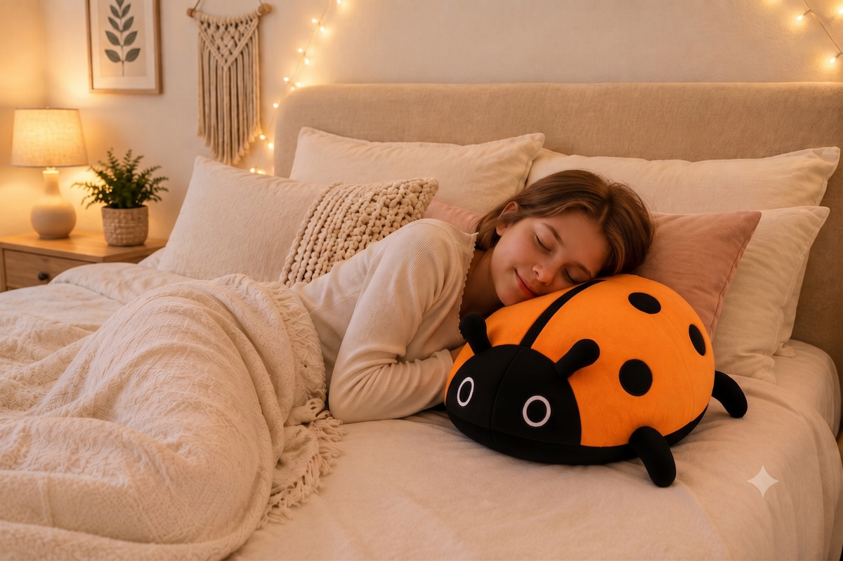 Ladybug plush pillow product image