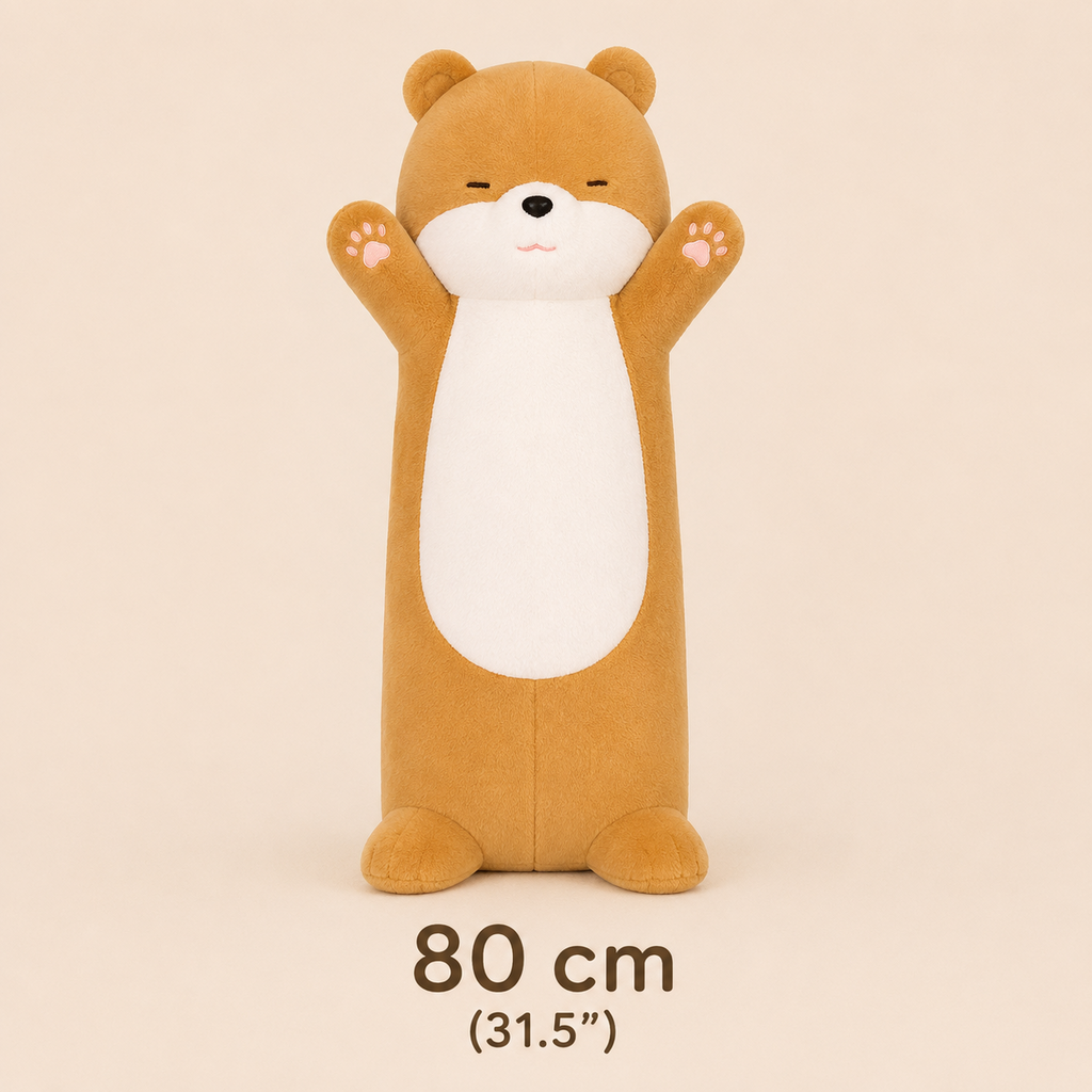 Brown large plush bear pillow 80 cm