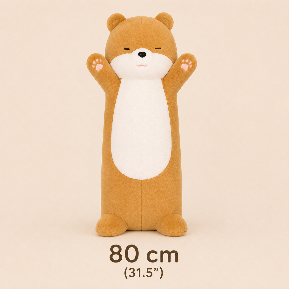 Brown large plush bear pillow 80 cm
