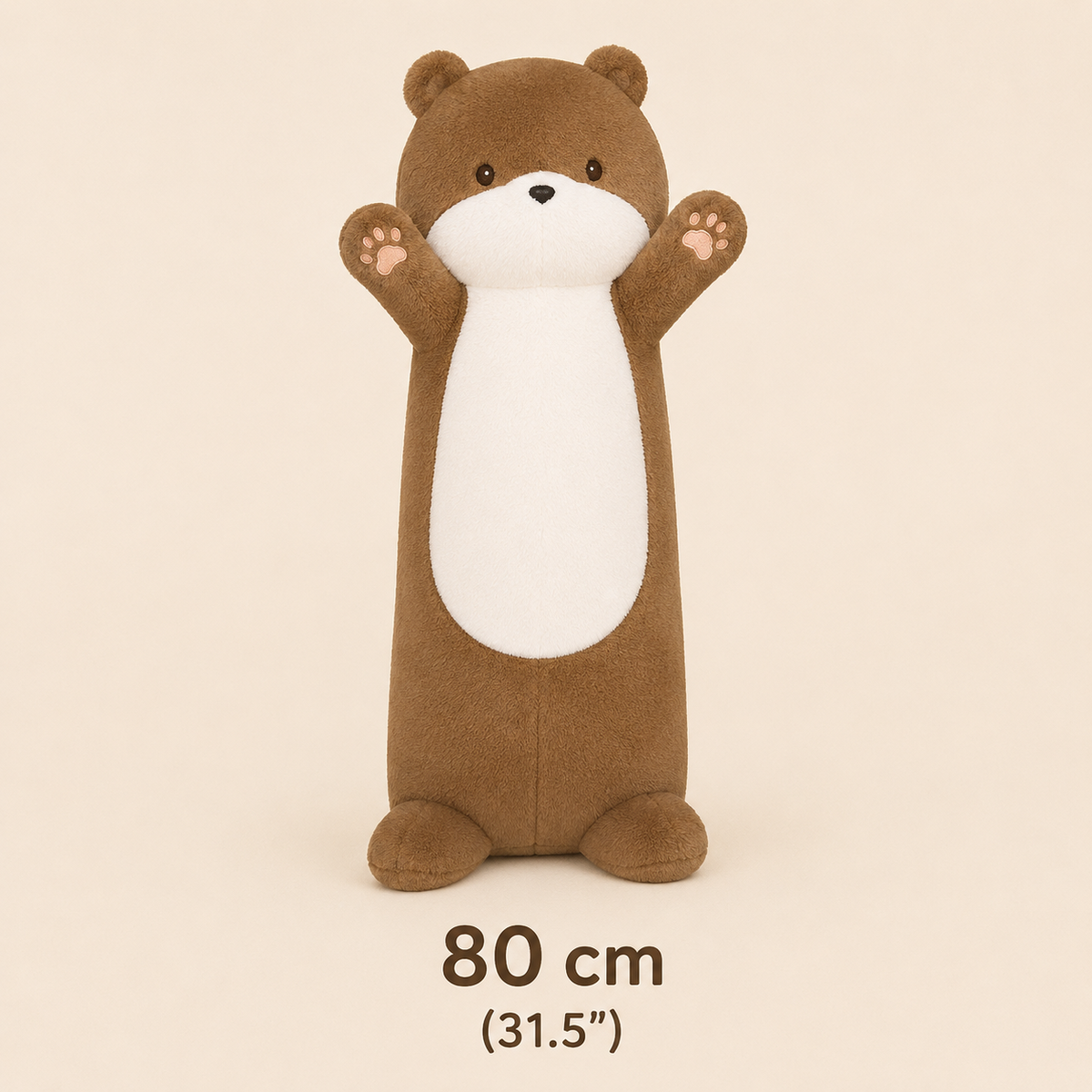 Brown and beige large plush bear pillow colors
