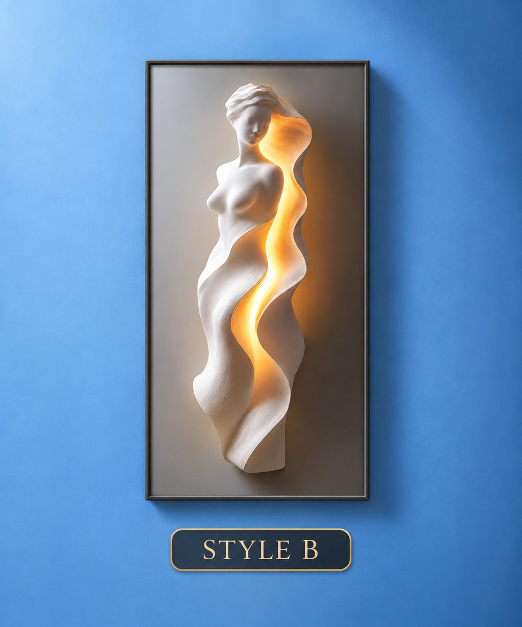 LED Lighted Nude Wall Art Style B