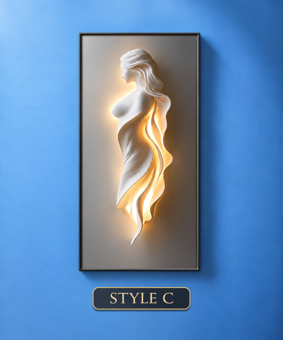 LED Lighted Nude Wall Art Style C