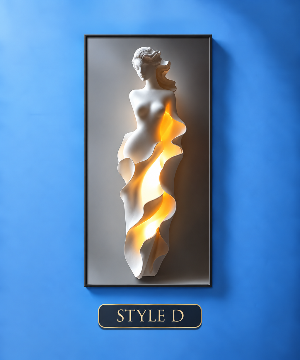 LED Lighted Nude Wall Art Style D