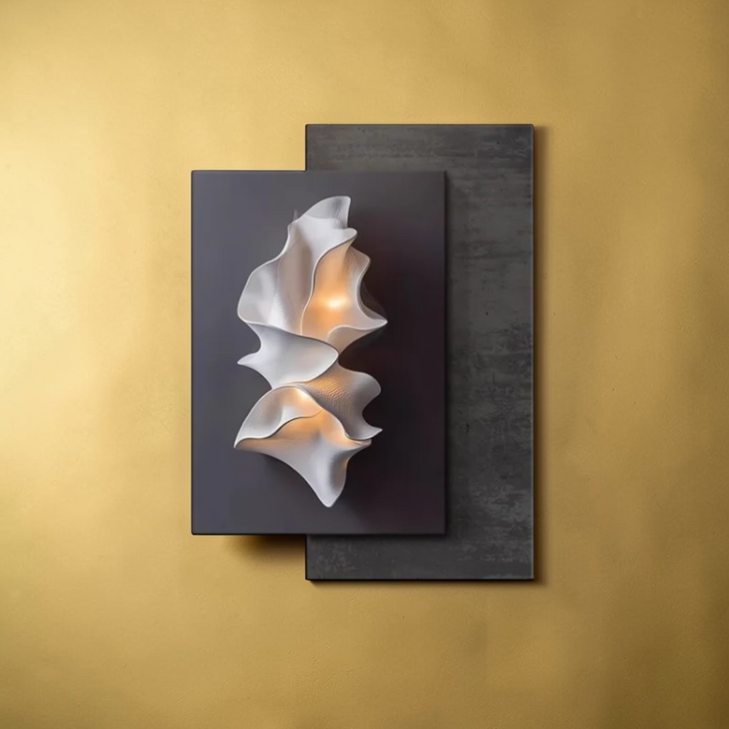 Modern abstract LED wall art lamp with warm ambient light