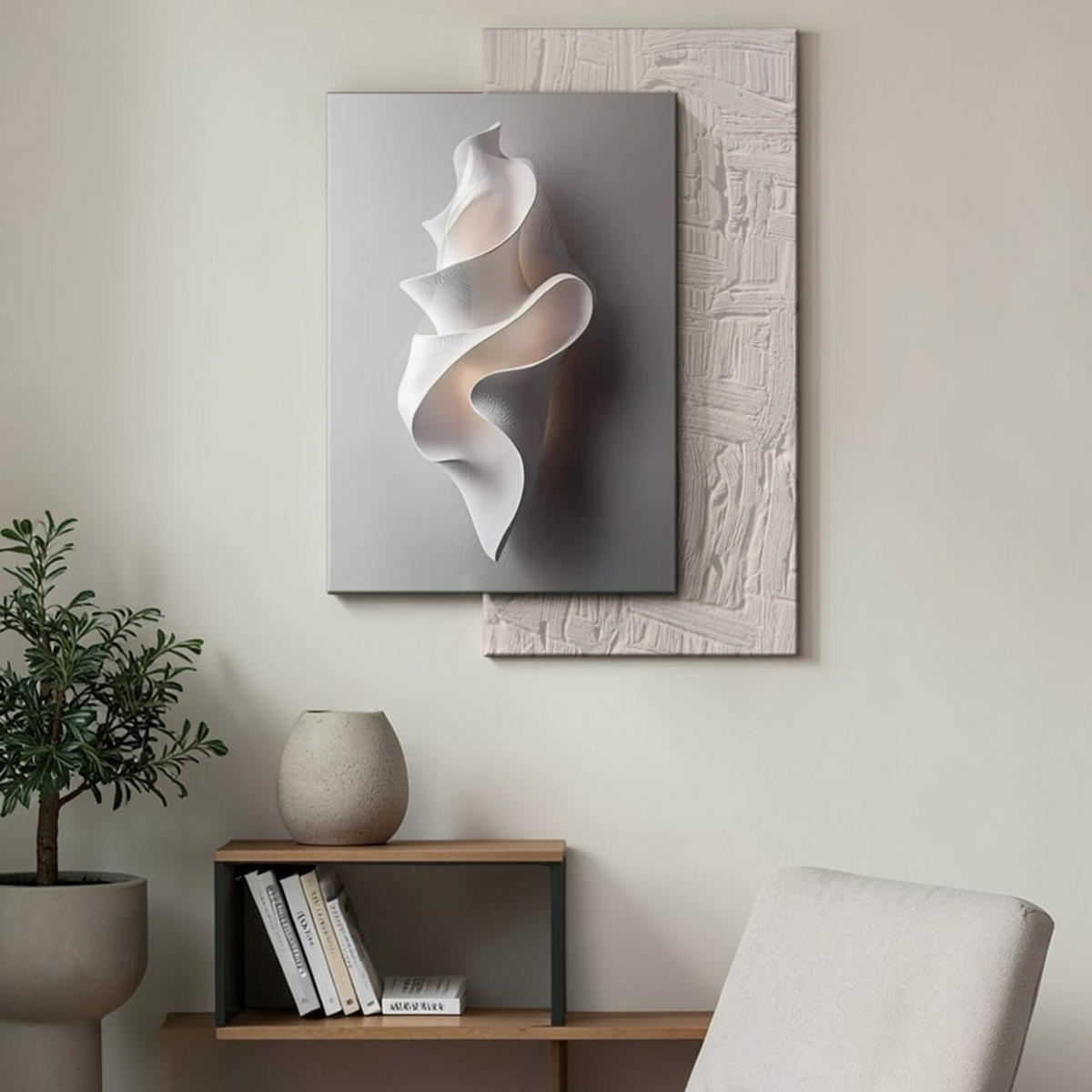 Modern LED wall art lamp displayed in a contemporary interior