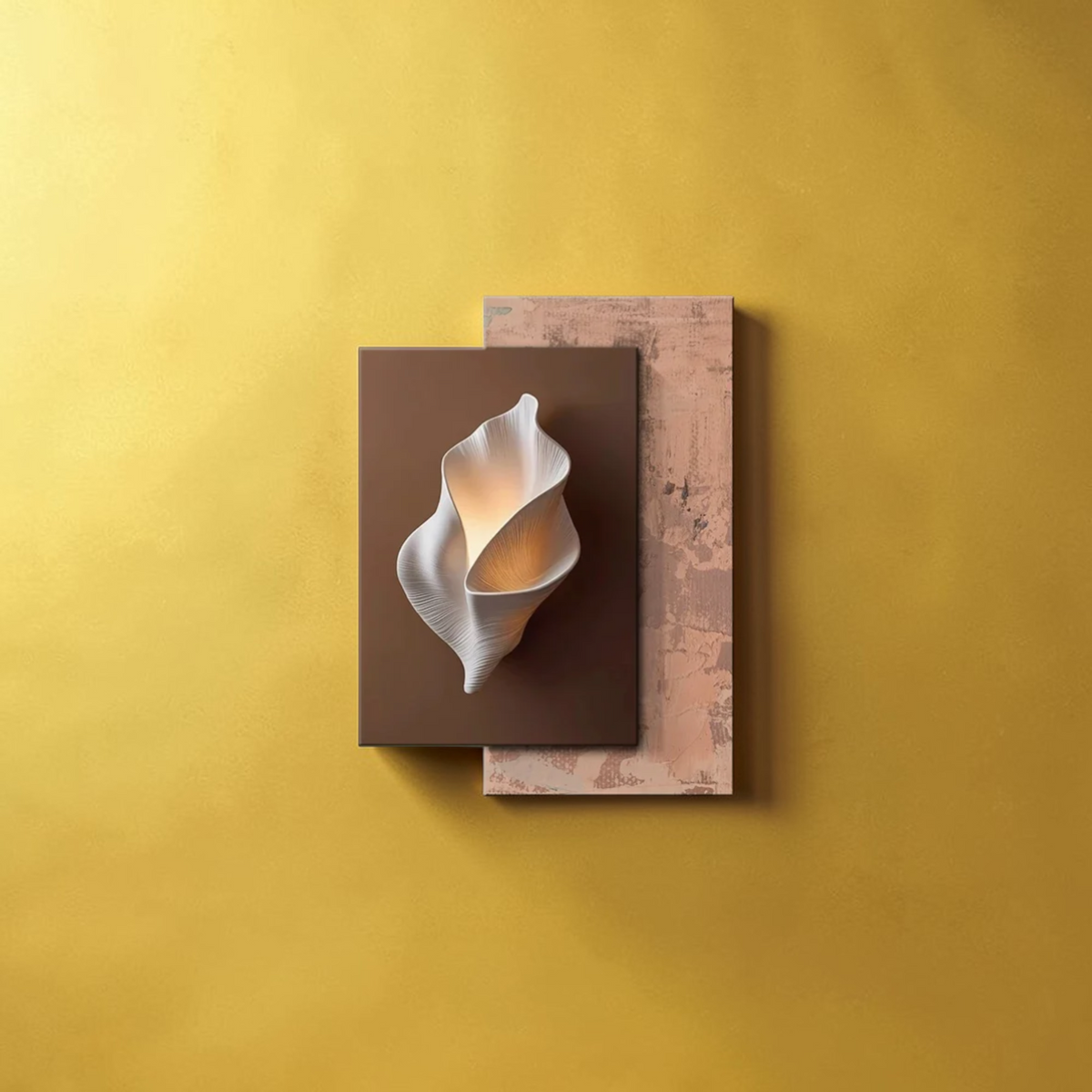 Abstract LED wall art lamp with warm glow in modern interior