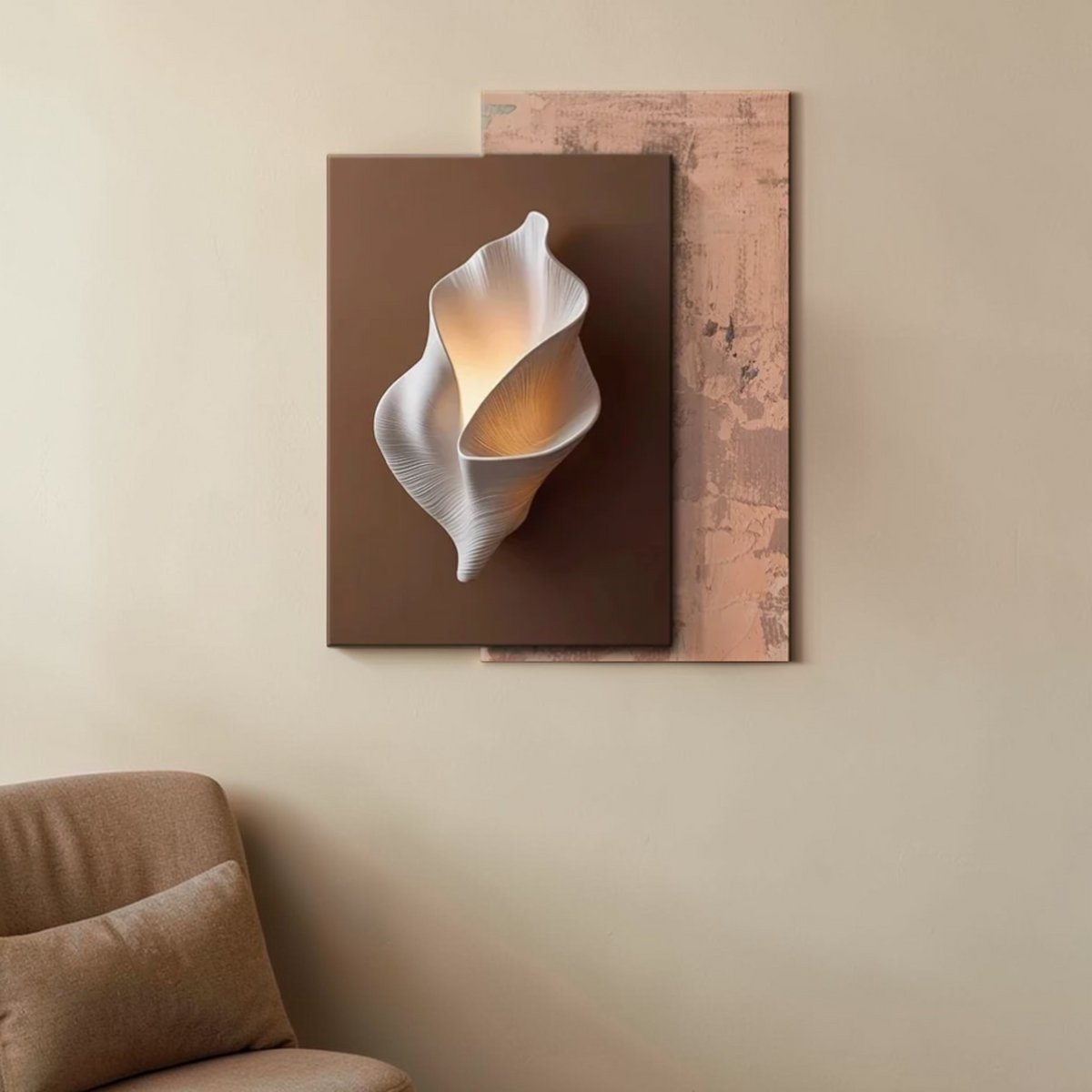 Modern LED wall art lamp statement decor on wall