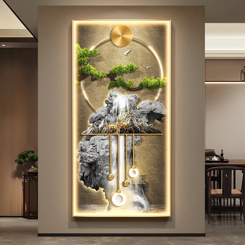 Modern gold waterfall wall lamp in minimalist living room
