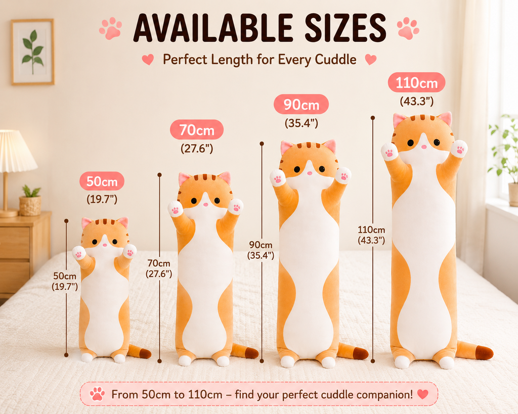 Long cat body pillow available sizes 50 70 90 and 110 cm