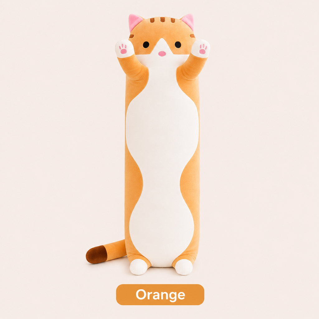 Long cat body pillow orange color