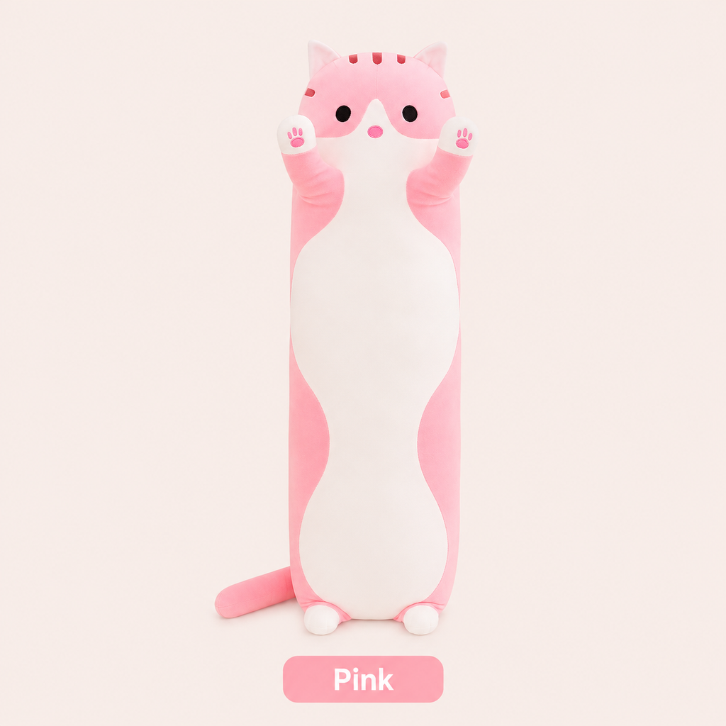Long cat body pillow pink color