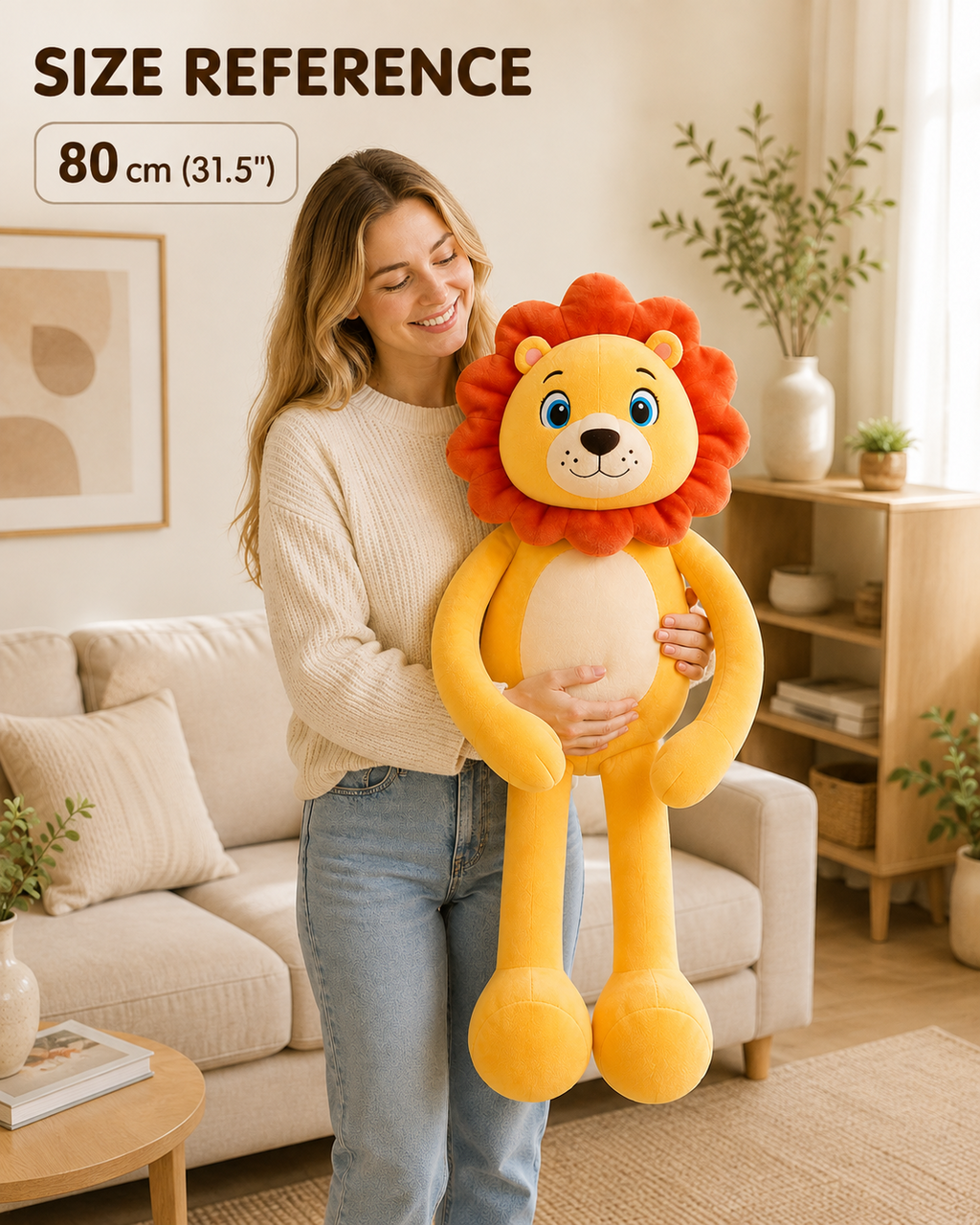80 cm long leg plush size reference