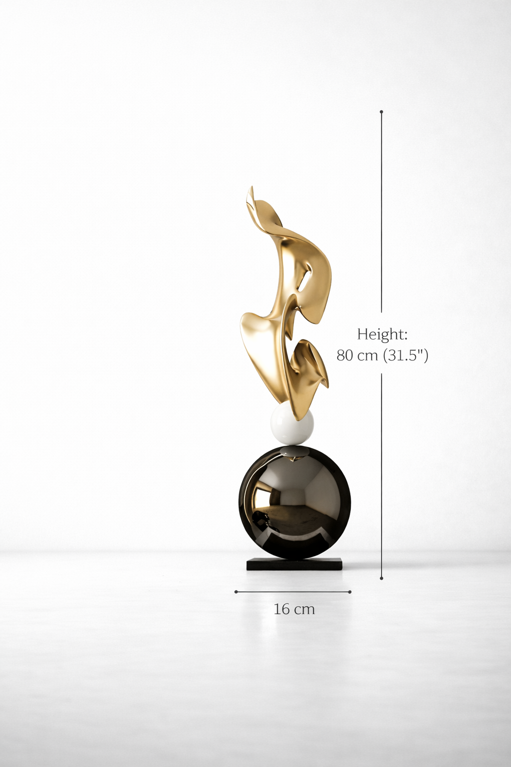 Modern abstract floor sculpture size 80 cm high and 16 cm deep