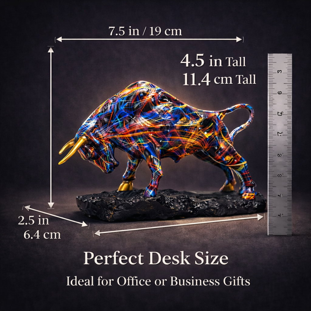 Color Fusion bull sculpture size reference
