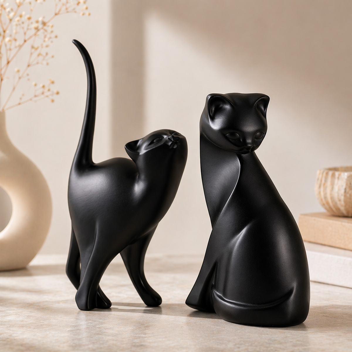 Cat figurine gift and home decor accent