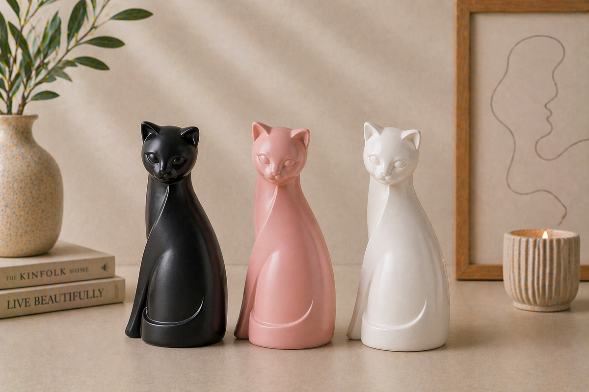 Modern cat statue display decor