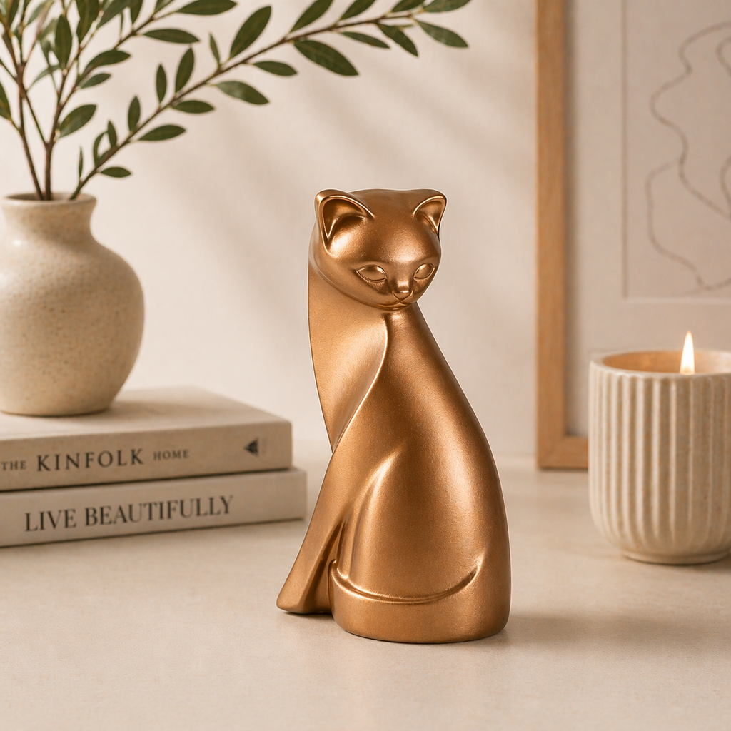 Modern cat ornament black pink white