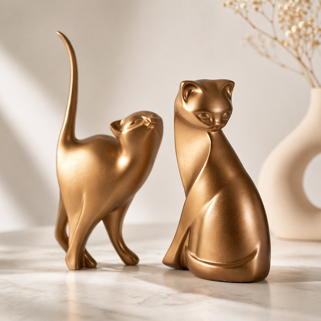 Resin cat figurines stylish home decor