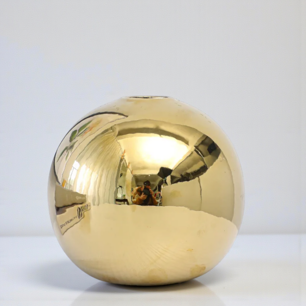 Modern gold sphere ceramic vase product view