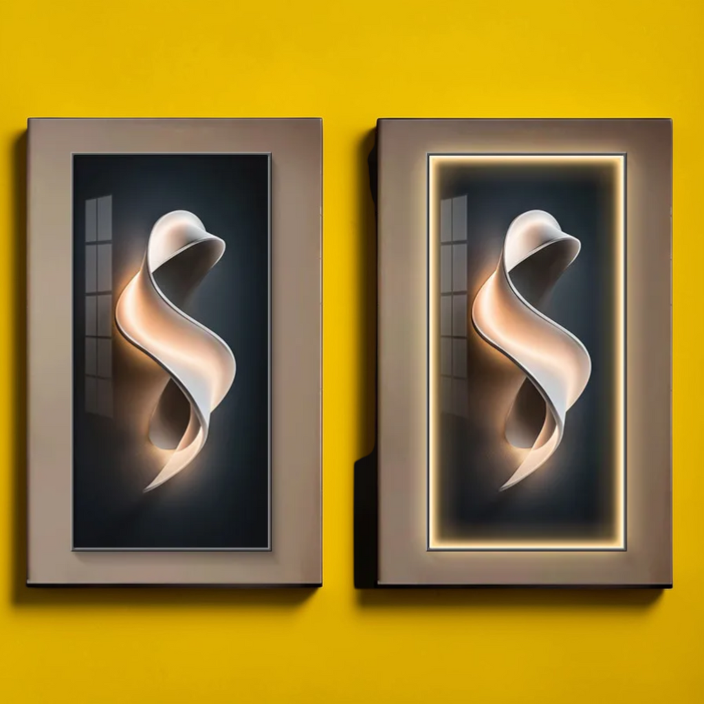 Modern LED wall art final product view