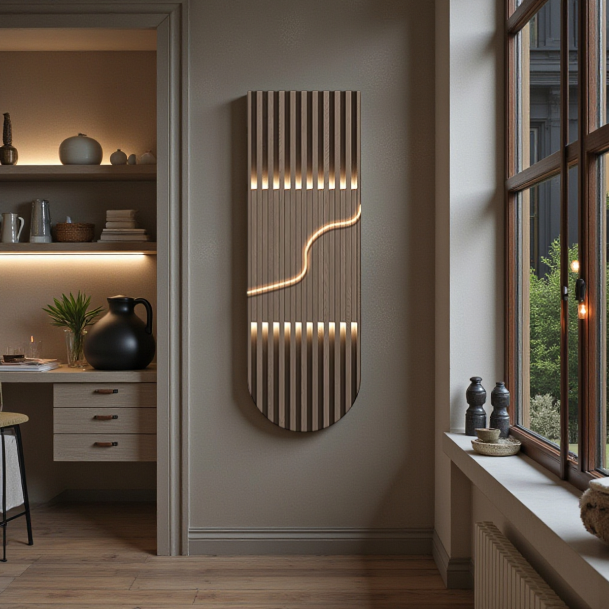 Modern LED decorative wall lamp in hallway interior
