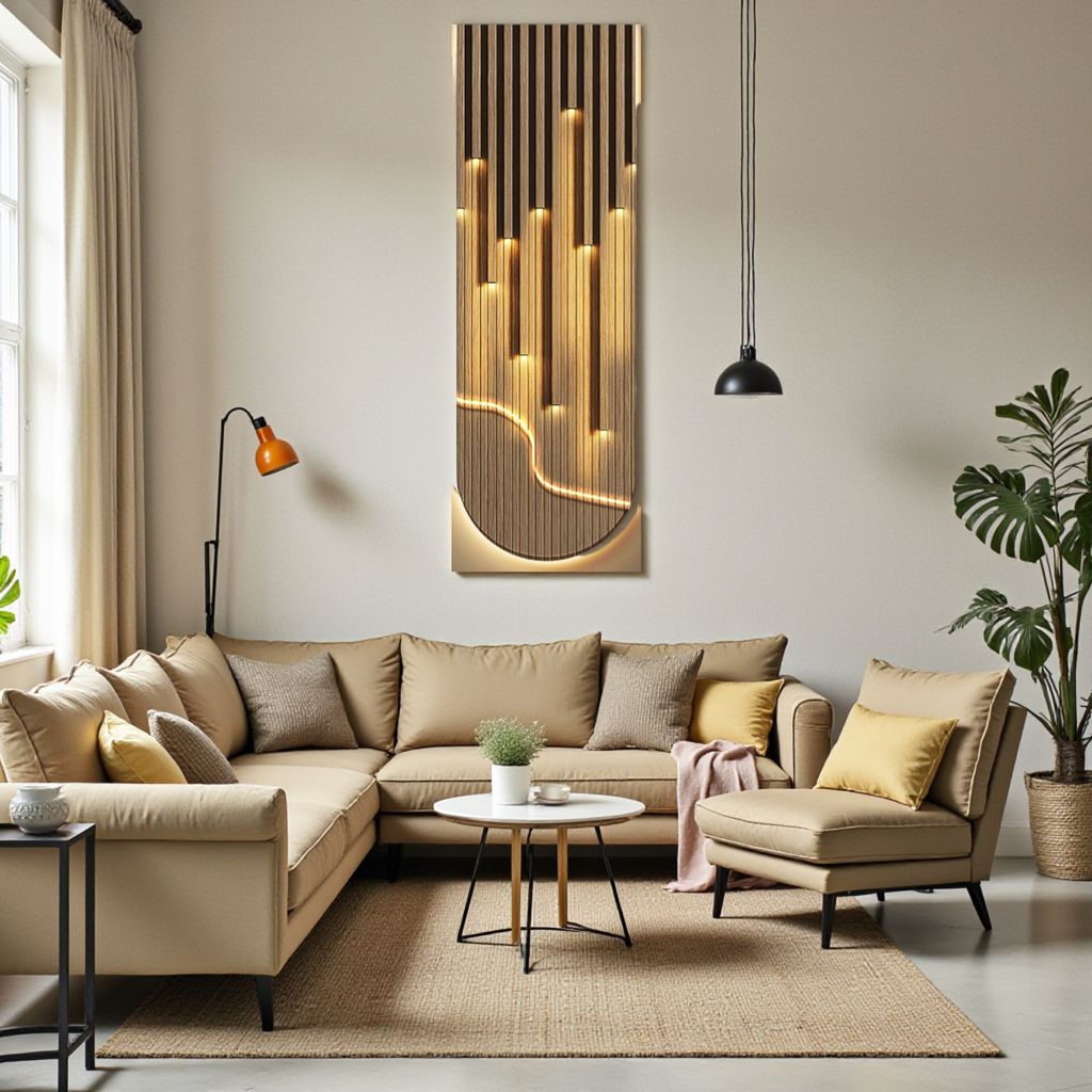 Modern LED decorative wall lamp in a living room