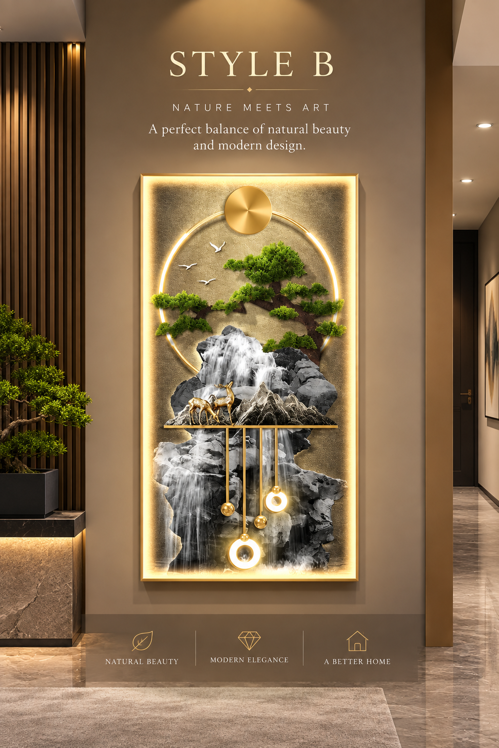 Modern LED waterfall wall lamp Style B