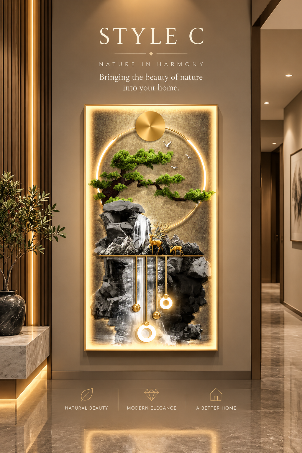Modern LED waterfall wall lamp Style C
