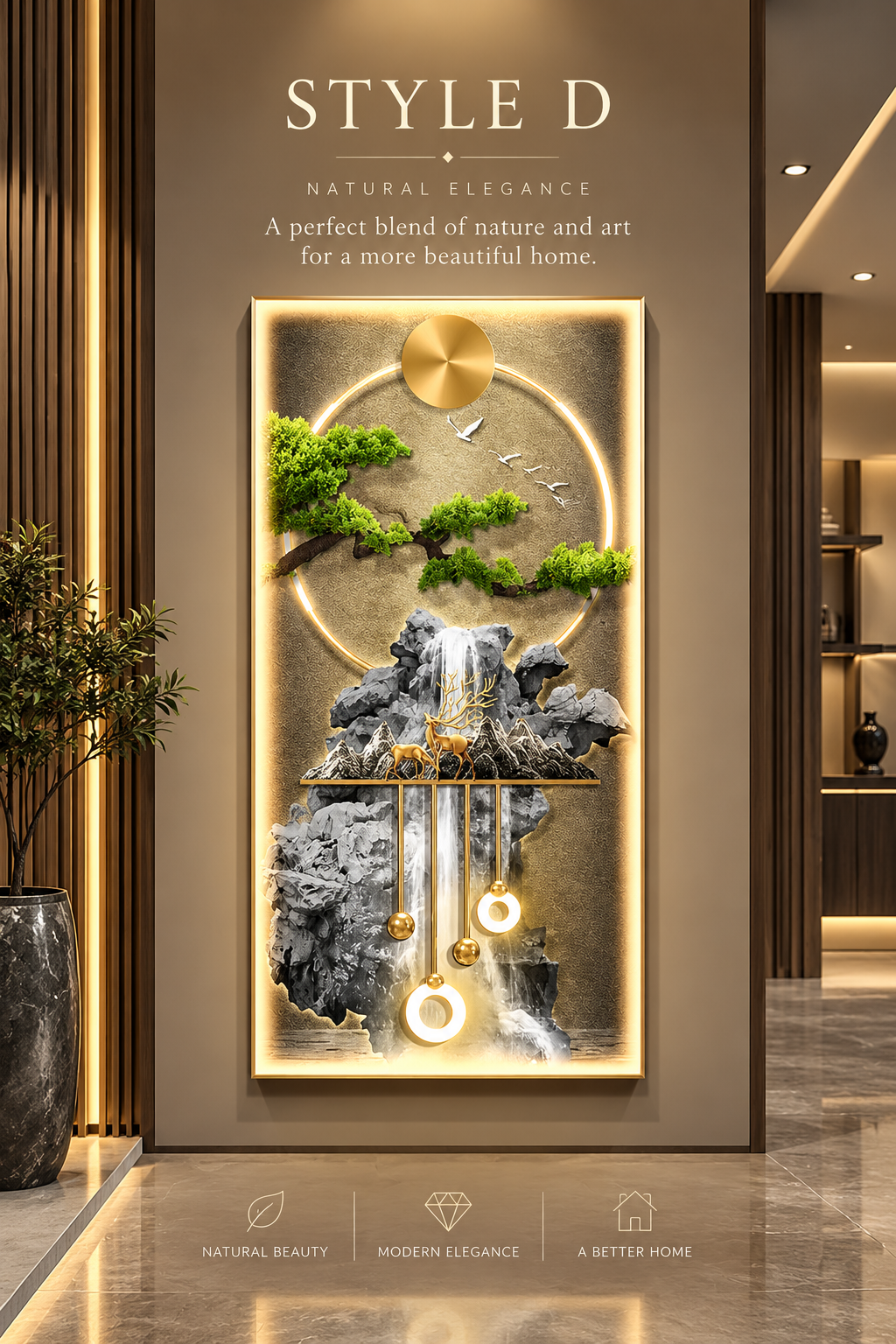 Modern LED waterfall wall lamp Style D