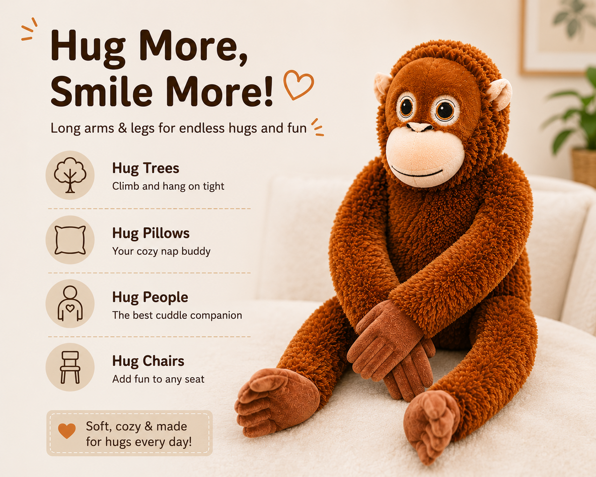 Monkey plush long arms uses