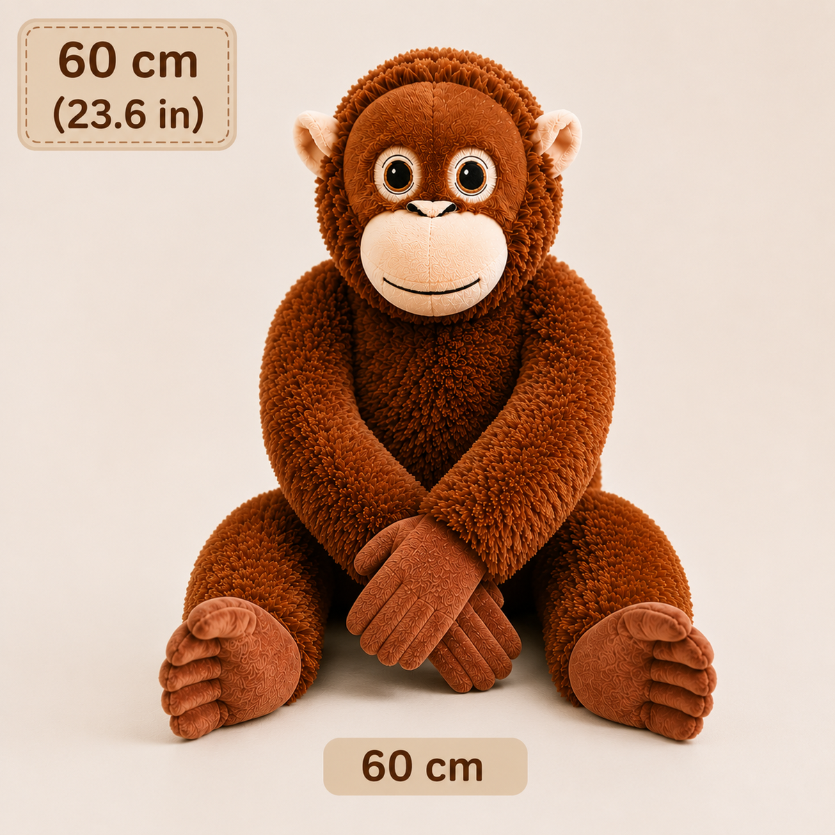 Long arm monkey plush hugging tree