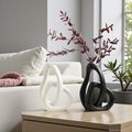 Nordic abstract ceramic vase in black and white modern home decor