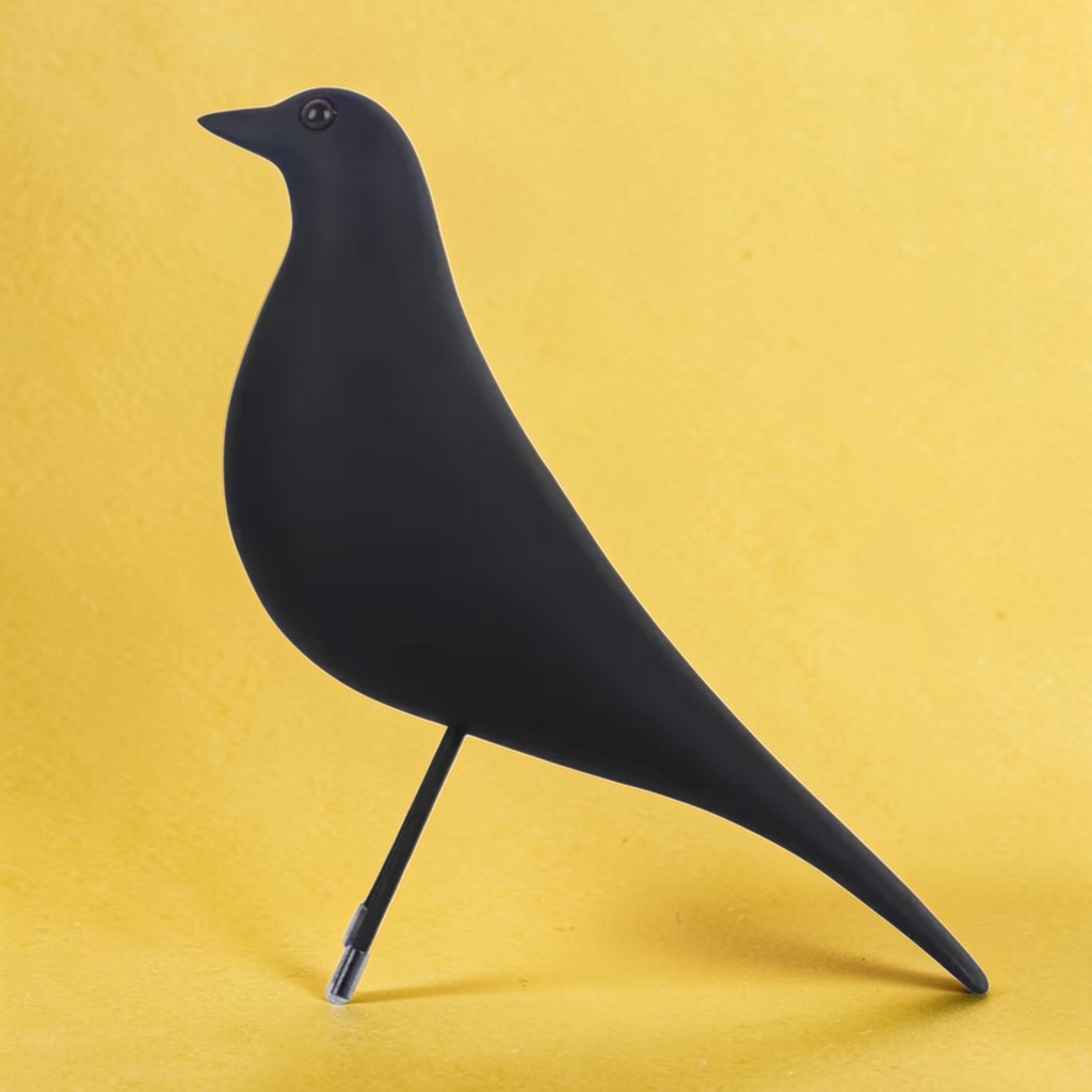 Natural wood Nordic bird shelf ornament