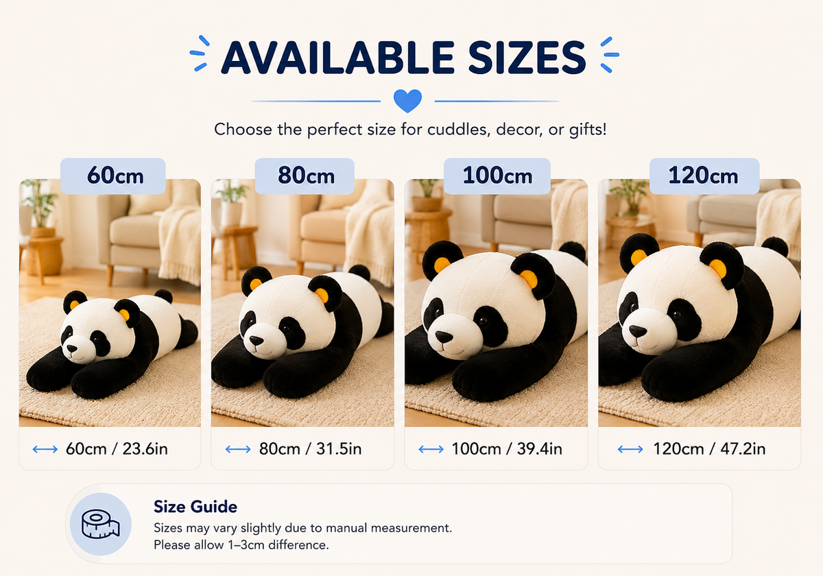 Giant Panda Plush available sizes