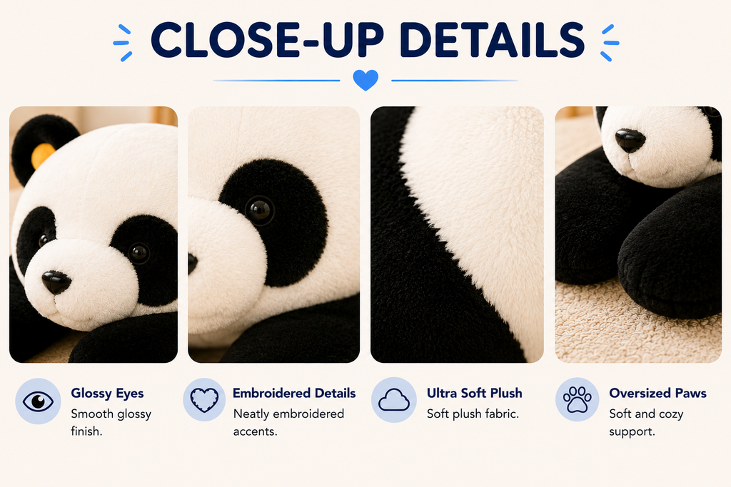Giant Panda Plush close-up details