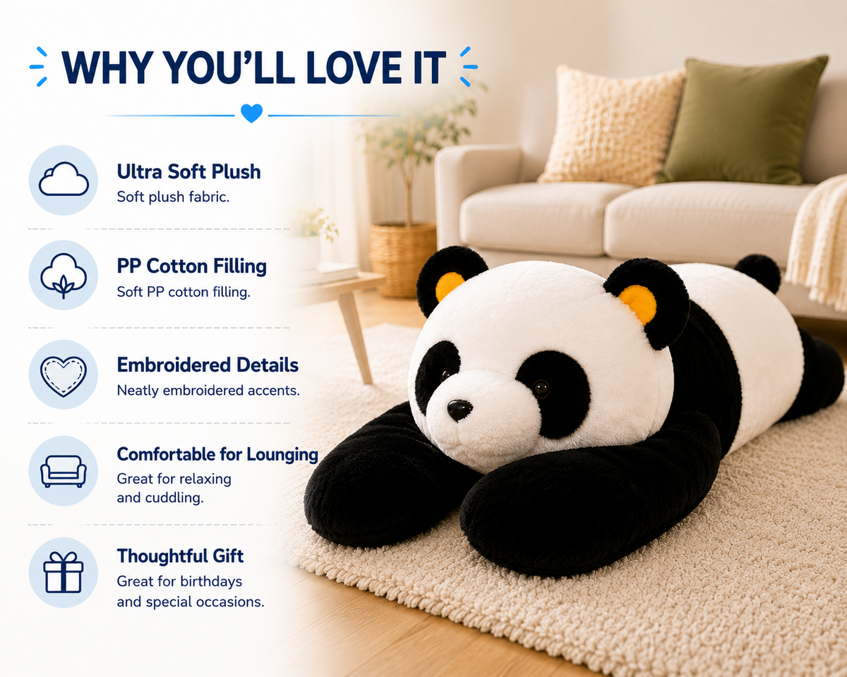 Giant Panda Plush features