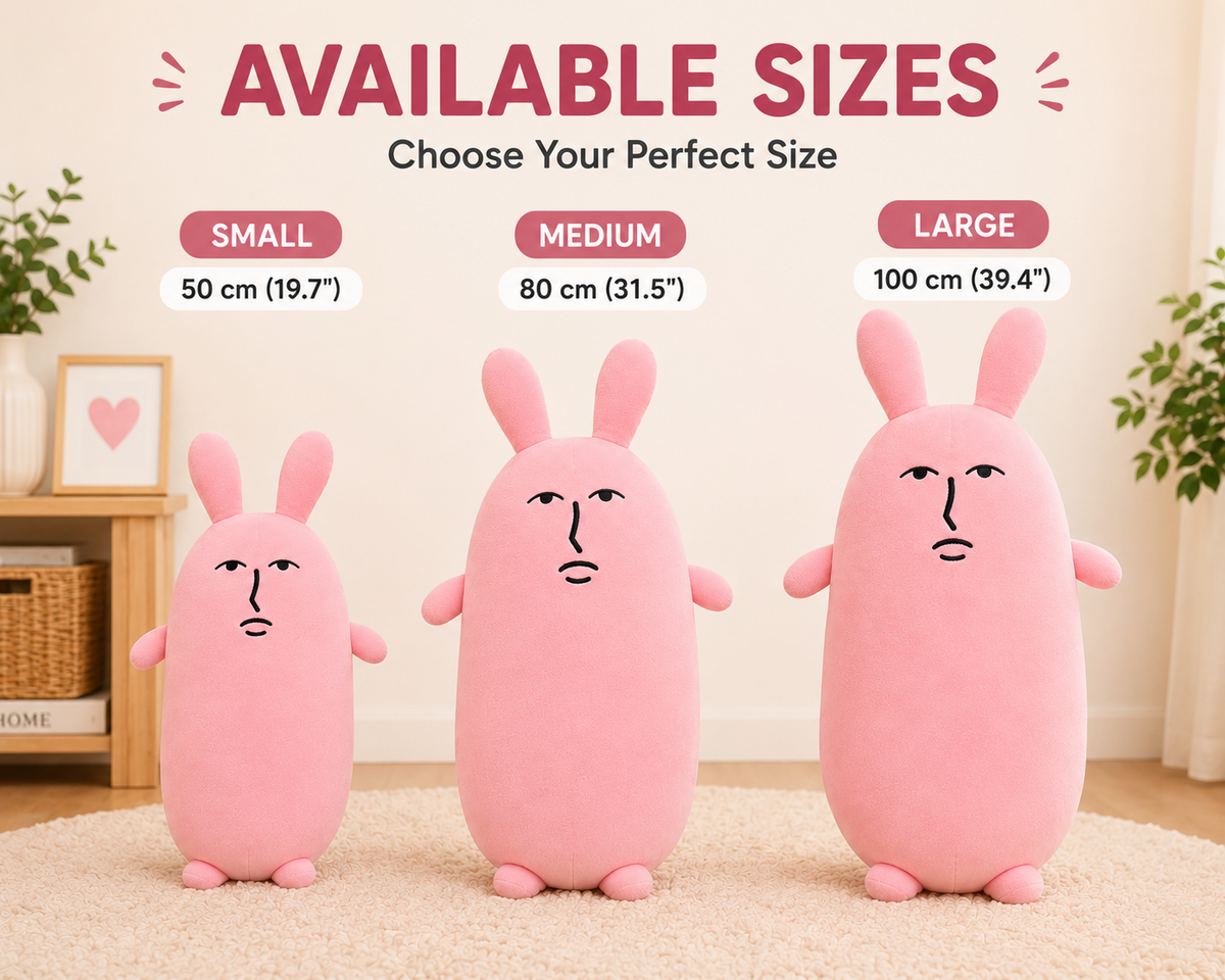 Pink rabbit pillow available sizes 50 80 and 100 cm