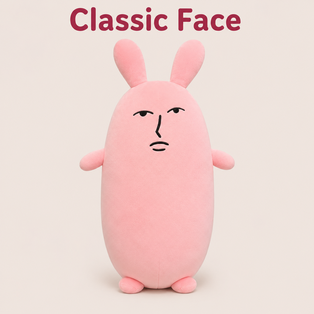 Pink rabbit pillow classic face