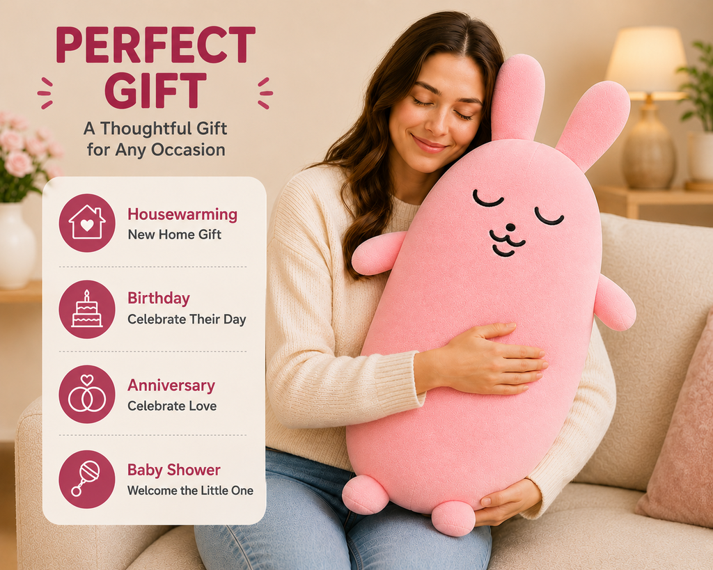 Pink rabbit pillow gift occasions