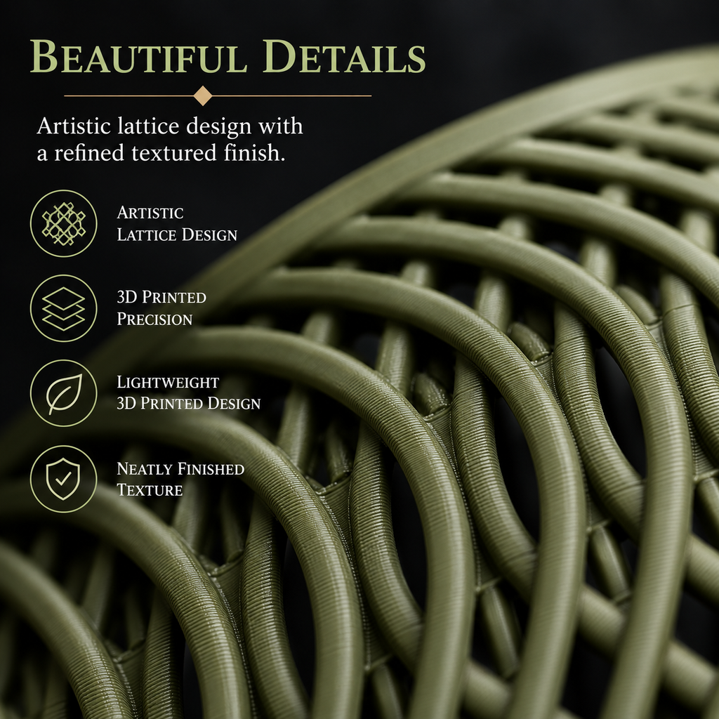 Close-up of 3D printed lattice planter texture
