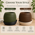 Olive green and brown modern lattice planter options